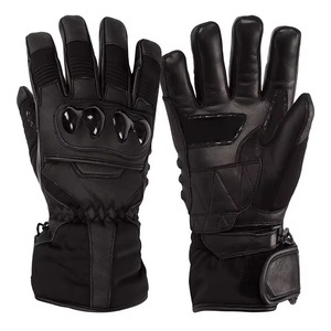 Leather Full Finger Gloves Thermal Insulated Hook & Loop Closure Winter <b>Cycling</b> Men's Riding Gloves Touch Screen OEM Wholesale - Product Image 4