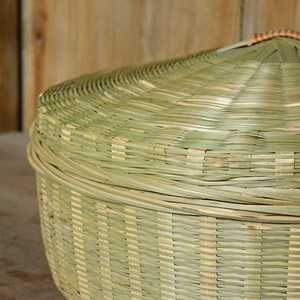 Handmade Bamboo <b>Storage</b> <b>Basket</b> With Lid Natural <b>Wicker</b> Organizer Rustic Home Decor Eco Friendly Supplier Manufacturer - Product Image 6