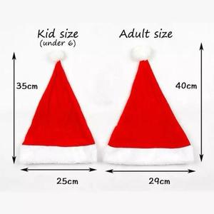 Gorro de Santa Claus Rojo y Blanco de Piel Sintética para Niños y Adultos, Gorro Navideño Unisex Ajustable - Product Image 4
