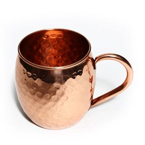 Mug en cuivre avec poignée en laiton, texture martelée, design rond, style vintage, isolation thermique, pour usage domestique et fêtes - Product Image 6