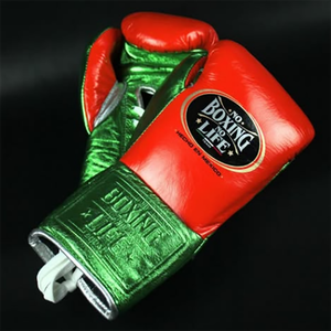 NO BOXING NO LIFE Guantes de Boxeo Profesionales Personalizados Naranja/Verde, Logotipo Personalizado, Cuero Vacuno Genuino, Logotipo Grabado - Product Image 1