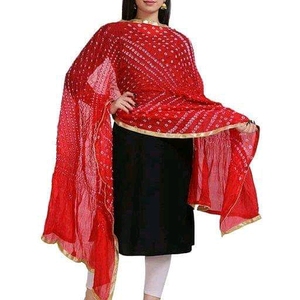 Pink Handmade Bandhej Dupatta In Art Silk Fabric - Product Image 4
