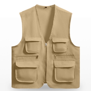 Gilet de sécurité haute visibilité entièrement personnalisé avec poches, gilet de travail orange unisexe en polyester, fermeture éclair sur le devant, plusieurs poches, sécurité - Product Image 3