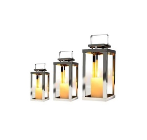 Juego de 3 Faroles de Metal Negro Puro de Diferentes Tamaños, Vajilla Hecha a Mano, Farol Marroquí para Ramadán, Accesorios de Iluminación - Product Image 3