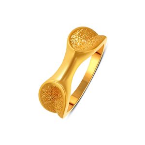 18K Gold Plated Modern Textured Dual <b>Circle</b> Adjustable <b>Ring</b> for Women Minimalist Open Finger <b>Ring</b> Trendy Fashion Jewelry - Product Image 1