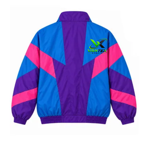 VANTEX Blouson Racer Rétro Femme Color Block Col Montant Zippé Léger en Polyester Coupe-Vent Manches Longues - Product Image 4