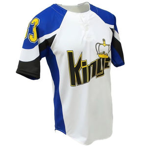 Maillot de baseball personnalisé à manches raglan contrastées, col Henley, 100 % polyester, anti-humidité, respirant, fabricant OEM en gros - Product Image 4