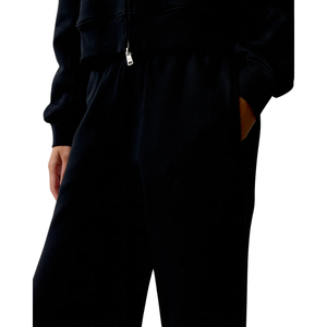 Womens Cropped Full Zip Hooded Tracksuit <b>Set</b> Wide Straight Leg Trousers Elastic Waist <b>Two</b> <b>Piece</b> <b>Lounge</b> Travel Streetwear Outfits - Product Image 6