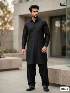 Indian Traditional Wedding <b>Men's</b> Premium Cotton Material Full Stitched Pathani <b>Kurta</b> with Salwar Bottom for <b>Mens</b> Wear Cloth - Product Image 6