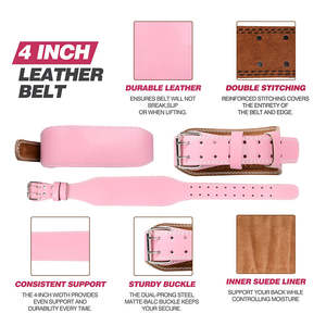 Cinturón de levantamiento de pesas al por mayor 2026 para mujer, ajustable, de cuero de primera calidad, para powerlifting y soporte lumbar en peso muerto - Product Image 3