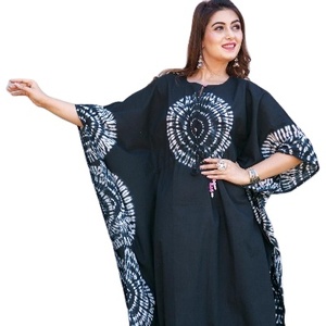 Dernière collection d'été pour femmes Modèle américain Tie-Dye Casual Wear Dress Plus Size Confortable Genou Longueur Tissu Tissu - Product Image 1