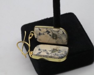 Natural Agate <b>Hoop</b> Earrings with German <b>Silver</b> – Handmade Gemstone <b>Hoop</b> Jewelry for Women - Product Image 3