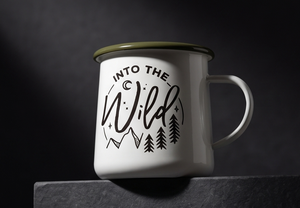 White Iron Enamel Mug Into The Wild Forest Mountain Print Metal Coffee <b>Cup</b> Wholesale Direct Factory Partner Market Global Hub - Product Image 4