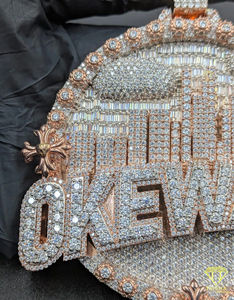 Pendentif de luxe en forme de pièce de monnaie Hip Hop Chief en or massif, serti de diamants VVS cultivés en laboratoire, en argent sterling 925, bijoux personnalisés - Product Image 3