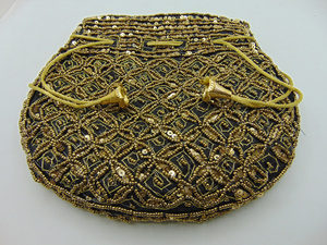 Buy Women's Beaded Women's <b>Wristlet</b> With Gold Thread Pattern Vintage Style Handmade Purse Potli Purse Ethnic Rajasthani Mirror - Product Image 5