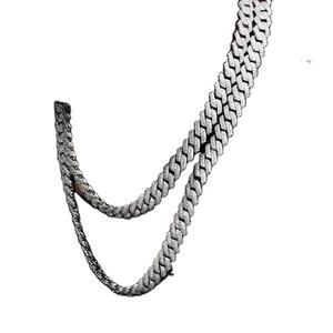 Haute Qualité Plaqué Or Blanc Entièrement Glacé VVS Moissanite Diamant Collier Hip Hop Cubain Chaîne Style pour Hommes Femmes Sterling - Product Image 1