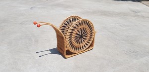 Natural Round Rattan Bali <b>Bag</b> with Leather Handle Handmade Woven Summer Beach <b>Bag</b> Vietnam Factory Supplier Manufacturer Export - Product Image 4