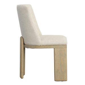 Chaise de salle à manger rembourrée moderne, chaise d'appoint en bois, tissu beige, sièges de salle à manger pour la maison, l'appartement, le restaurant - Product Image 3