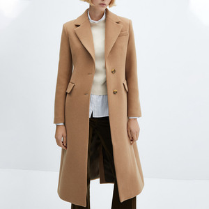 Gabardina Larga para Mujer, Doble Botonadura, Manga Larga, Corte Holgado, Cortavientos de Otoño Invierno, Ropa Exterior Elegante para Oficina - Product Image 1