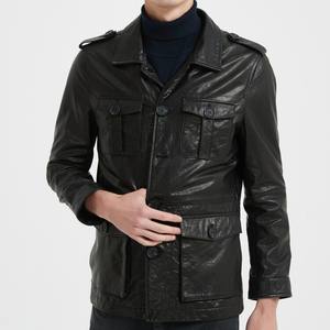 Blouson en cuir marron style motard vintage américain unisexe ignifuge grande taille manches longues vêtement de mode moto - Product Image 5