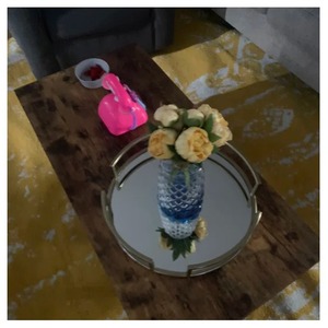 Bandeja decorativa redonda moderna con marco dorado y base de espejo para exhibir jarrones y libros en la mesa de centro, para decoración del hogar. - Product Image 6