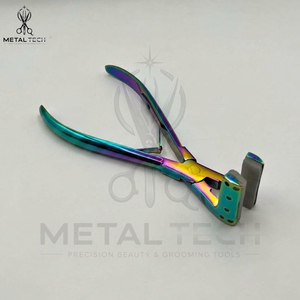 คีมติดเทปต่อผมแบบเคลือบสีรุ้ง หัวเจาะรู ซิลิโคนนุ่ม ใช้ในร้านเสริมสวย - Product Image 3