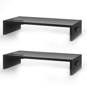Italian Black White Floating Shelf Monitor <b>Stand</b> for <b>Desktop</b> Indoor Use with Easy Assembly - Product Image 4