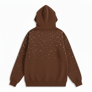 Sweat à capuche en strass, pull premium orné de pierres précieuses avec motifs en cristal détaillés pour les collections streetwear et la mode décontractée - Product Image 2