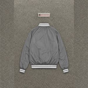 Chaqueta Varsity URBAN GREY, Corte Regular, Color Sólido, Cuello de Solapa de Lana, Cierre de Botones, Ropa Casual de Invierno, Forro de Lana - Product Image 6