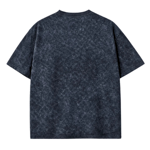 T-shirt délavé pour homme avec imprimé graphique fil de fer barbelé, manches courtes, col rond, style streetwear décontracté, en coton, effet vintage délavé, moderne - Product Image 2