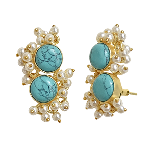 Pendientes de Piedras Preciosas Naturales Chapados en Oro - Joyería Artesanal con Cristales Curativos para Mujer - Product Image 1
