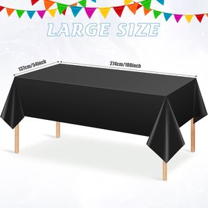Set di 3 Tovaglie Monouso in Plastica Impermeabile Nera Rettangolare per Lauree, Compleanni, Matrimoni - Product Image 1