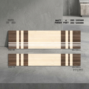 11mm Thick Matte Finish Porcelain <b>Step</b> Riser Tiles 1200x300mm And 1200x200mm Durable Stair Treads For Flooring - Product Image 4