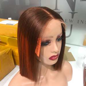 Peluca Bob con 5by5 Cierre de encaje transparente Piano Naranja Venta caliente Extensiones de cabello - Product Image 6
