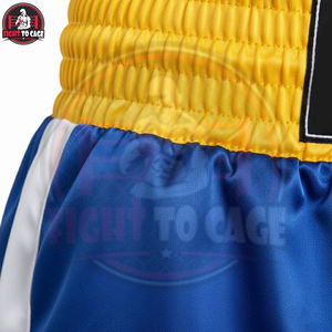 Shorts de boxe en polyester respirant de qualité supérieure - Couleurs et logo personnalisés - Entraînement professionnel pour MMA/Kickboxing - Product Image 5