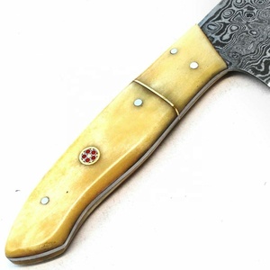 Cuchillo de cocina profesional de acero de Damasco personalizado, Logo personalizado, mango de Color hueso, precio al por mayor, 100% - Product Image 4
