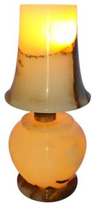 โคมไฟตั้งโต๊ะทำมือจากหินออนิกซ์สีขาว แสงสองระดับ ตกแต่งด้วยหินเรืองแสง ดีไซน์โดดเด่น สวยงาม สร้างบรรยากาศอบอุ่น เหมาะสำหรับบ้าน สำนักงาน ห้องนอน - Product Image 5