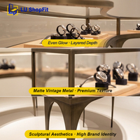 Vitrine de présentation de bijoux sur mesure en métal, présentoir de montres antiques en acier inoxydable, présentoir de bagues pour la vente au détail