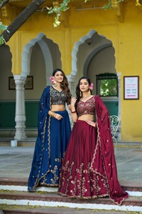 ooknBook <b>Art</b> Stylish Rangoli Silk Lehenga Choli With Sequins & Thread Embroidery - Product Image 4