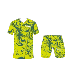 Conjunto de Uniforme de Fútbol Sublimado Personalizado en Amarillo y Verde, Transpirable, para Entrenamiento, Venta al Por Mayor, Secado Rápido - Product Image 2