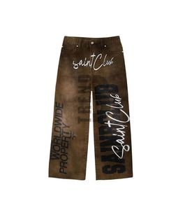 Nouveauté 2026 – Sweat-shirts et pantalons de survêtement unisexes surdimensionnés en molleton 100 % coton, brodés et déchirés, pour l'hiver – Vente en gros - Product Image 3