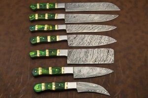 Wholesale High Quality Stainless Steel Kitchen <b>Knife</b> <b>Sets</b> for Chef / Handmade Damascus Steel Chef <b>Knives</b> <b>Set</b> - Product Image 5