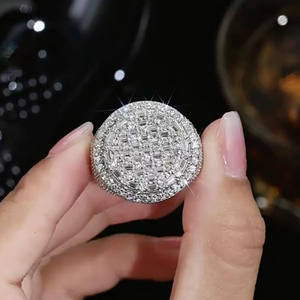 Iced Out Style Baguette & Round Cut Moissanite Diamond Men's Engagement Wedding <b>Ring</b> 925 Sterling <b>Silver</b> Hip Hop <b>Statement</b> <b>Ring</b> - Product Image 2