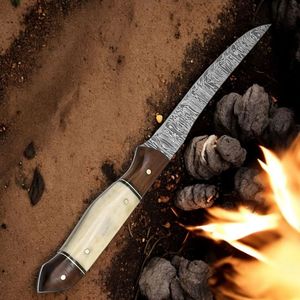 Couteaux de chasse personnalisés avec manche décoratif, lame fixe tranchante et étui de rangement en cuir pour le camping, la chasse et les activités de plein air - Product Image 1