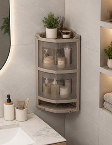 Estante de Esquina para Baño Montado en la Pared, Organizador de Ducha de 4 Niveles, Soporte de Exhibición Independiente para Baño - Product Image 1