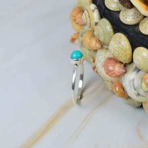 AAA <b>Turquoise</b> Smooth Round Carved Gemstone <b>Ring</b> 925 Sterling Silver Party Wear Fashion <b>Ring</b> For Women Jewelry Wholesale - Product Image 3