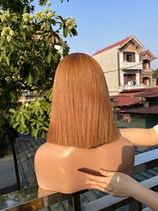 วิกผมบ๊อบสั้นทำสีผมคนเวียดนามวิกผมมีลูกไม้ด้านหน้าแบบ HD สำหรับผู้หญิงผิวดำ - Product Image 5