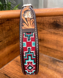 ปลอกคอหนังสำหรับสัตว์เลี้ยงปรับได้ดีไซน์หรูปลอกคอสุนัขประดับลูกปัดหนังแบบพรีเมี่ยมสไตล์ใหม่ออกแบบได้ตามต้องการ - Product Image 2