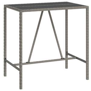 Grand ensemble de bar de jardin en rotin PE gris avec repose-pieds – Collection de mobilier d'extérieur durable - Product Image 5