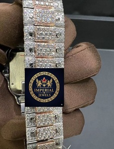 Reloj Unisex de Lujo con Incrustaciones de Diamantes de Imitación VVS, Dos Tonos, Mecánico, de Acero Inoxidable, con GPS - Product Image 3